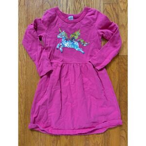Carter's 6/6X Long Sleeve Hot Pink Sequin Unicorn Dress